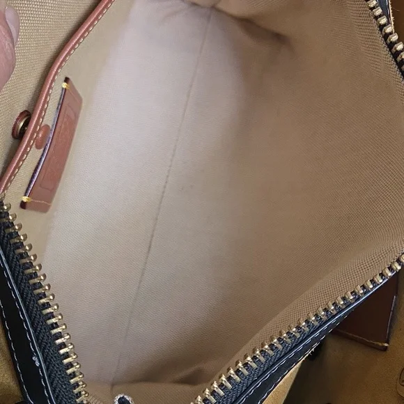 COACH Rogue 25 Black Tea Rose Leather Crossbody Bag - Picture 13 of 16